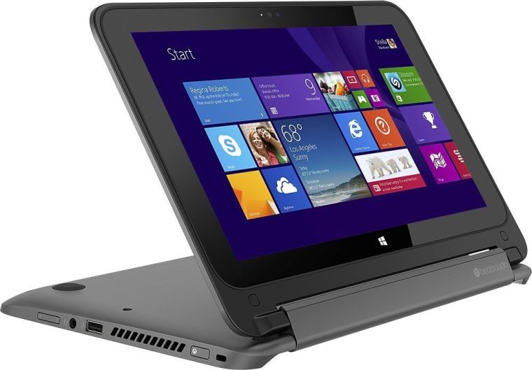 2015 Newest Model HP Pavilion x360 2-in-1 convertible(laptop or Tablet) 11.6-inch Touch-Screen Laptop(Intel® Quad-Core Pentium® N3520 processor, 4GB DDR3L SDRAM, 500GB HDD, Multitouch HD(1366 x 768) display, Bluetooth, Webcam, HDMI, USB 3.0, just 0.9-inch thin only 3.1lbs, Windows 8.1 64-bit) - Smoke silver