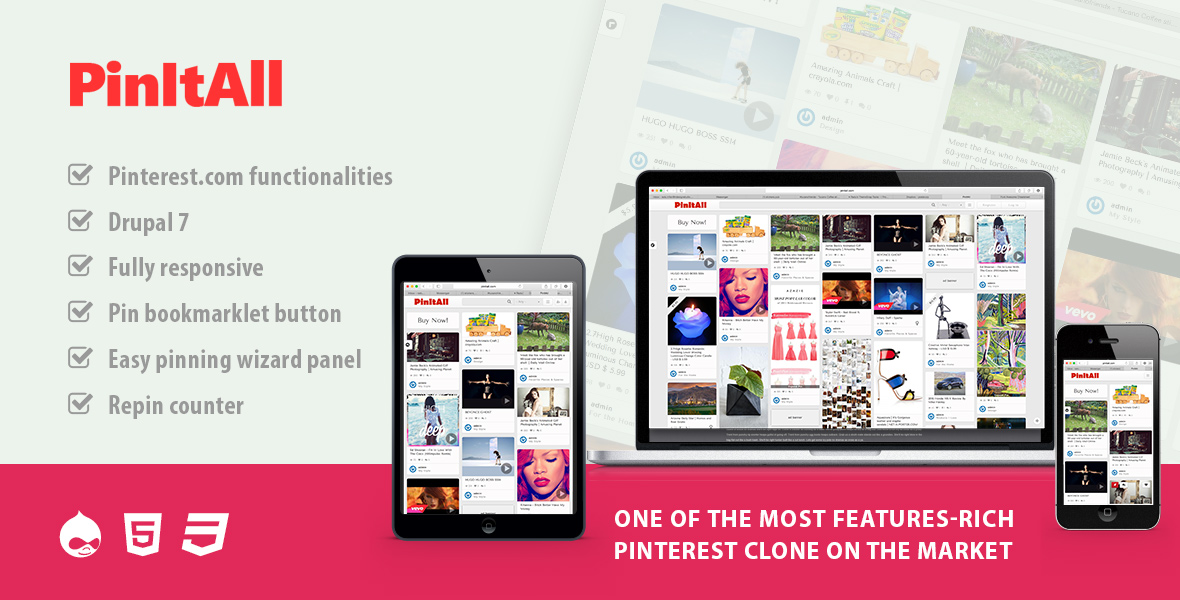 PinItAll - Responsive Drupal Pinterest Clone Theme