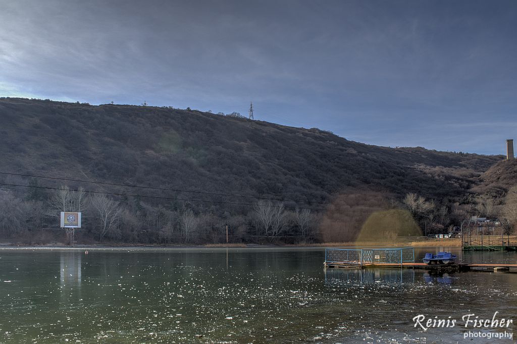 Frozen Turtle lake in Tbilisi
