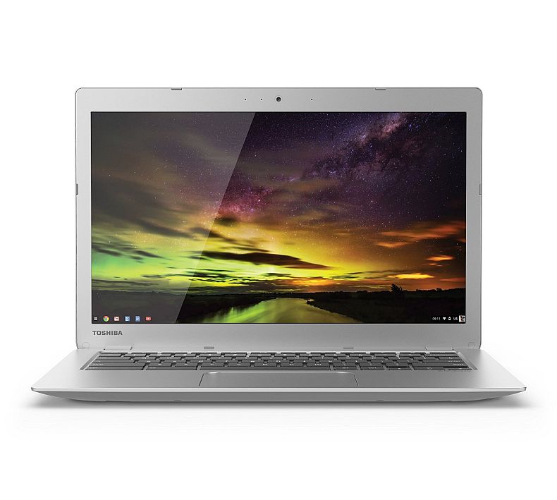 Toshiba CB35-B3340 13.3 Inch Chromebook (Intel Celeron, 4GB, 16GB SSD, Silver) Full HD-Screen