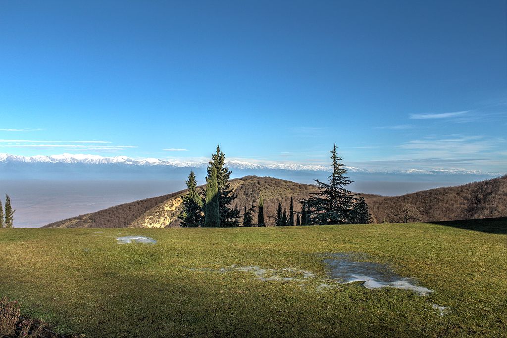 View to Caucasus Mountains from Bodbe monastery