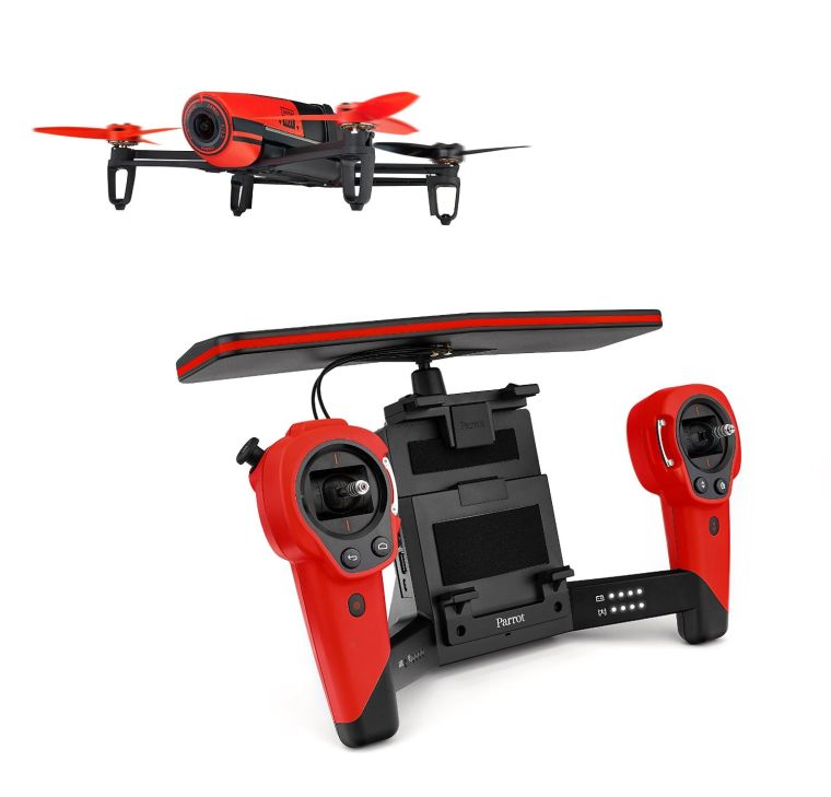 Parrot PF725100 BeBop Drone 14 MP Full HD 1080p Fisheye Camera SkyController Bundle (Red)