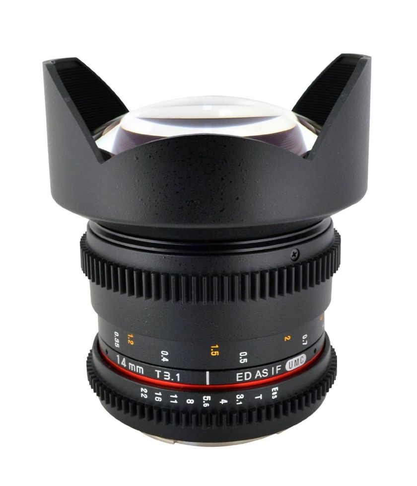 Rokinon Cine CV14M-C 14mm T3.1 Cine Wide Angle Lens for Canon with De-Clicked Aperture and Follow Focus Compatibility 14-14mm Wide-Angle Lens