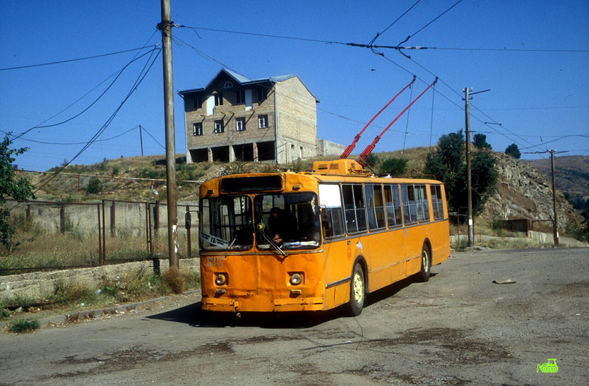 ZiU-9 Trolleybus on its route (Tbilisi suburbs)