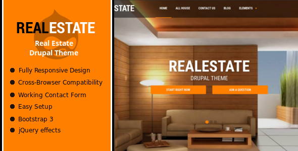 Real Estate - Responsive Drupal theme