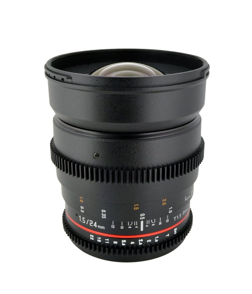 Rokinon CV24M-C 24mm T1.5 Cine Wide Angle Lens for Canon with De-Clicked Aperture and Follow Focus Compatibility