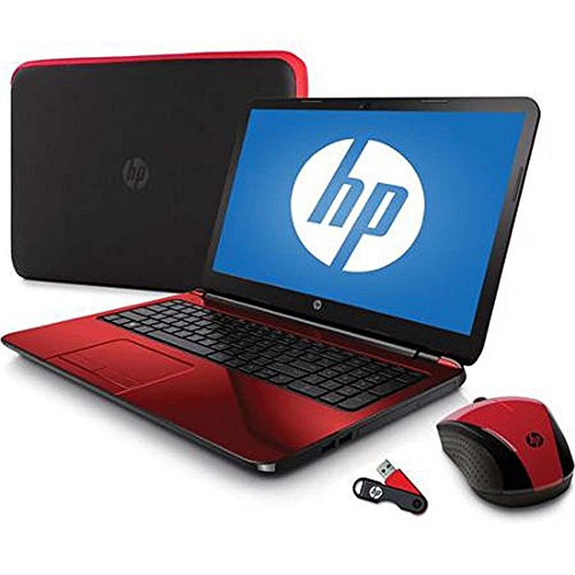 HP Flyer Red 15.6" 15-G227WM Laptop PC Bundle with AMD Quad-Core A6-5200 Processor, 4GB Memory, 500GB Hard Drive and Windows 8.1