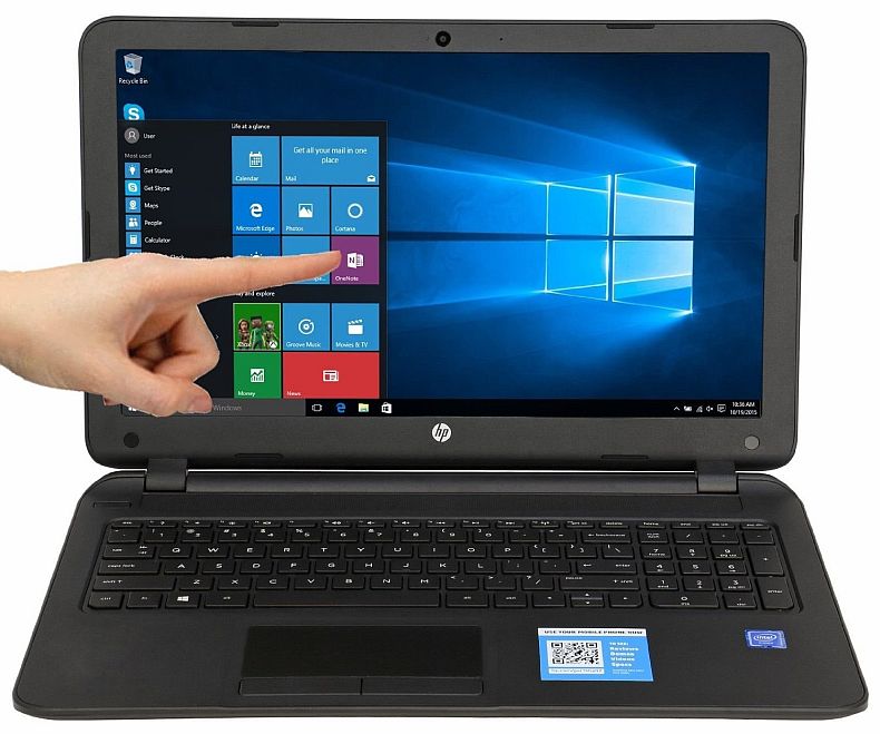 HP 15-F211WM Touchscreen Laptop Dual Core 4GB 500GB DVD-RW 15.6" HDMI Win 10