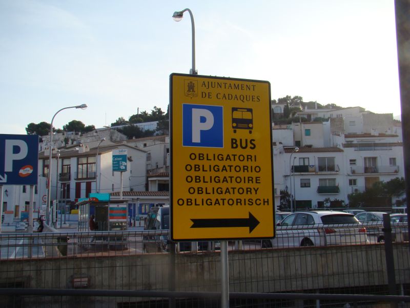 Road sign at Cadaques