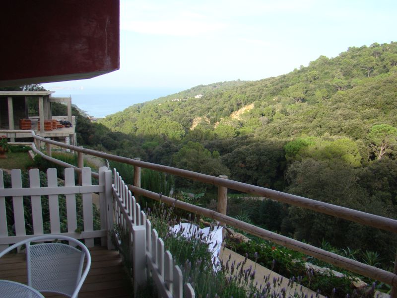 View to mountains and bay from balcony