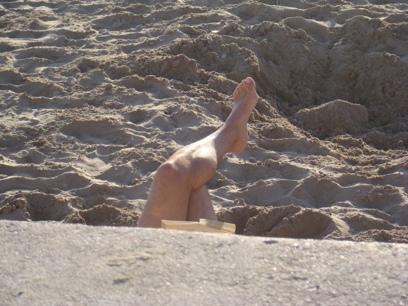 Someone in rest at Sitges beach