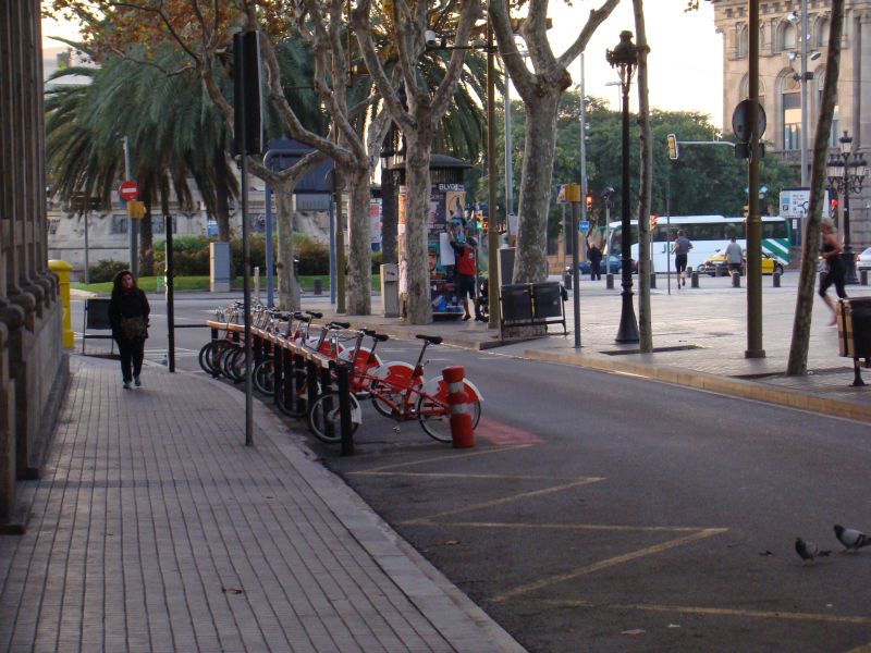 Bicycles on streets of Barcelona