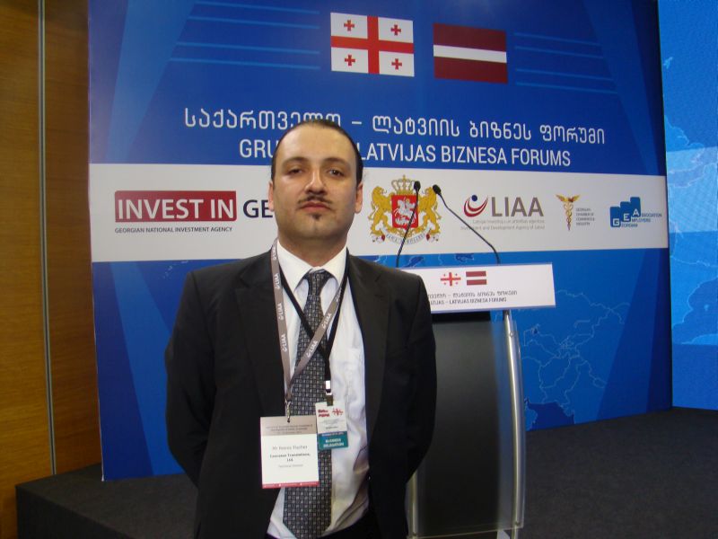 Author of this blog captured at Georgian Latvian business forum