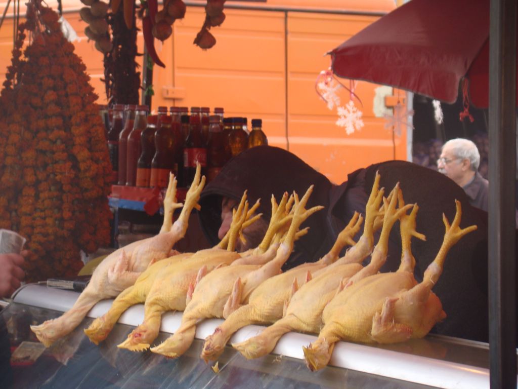 Chicken for sale at Tbilisi market