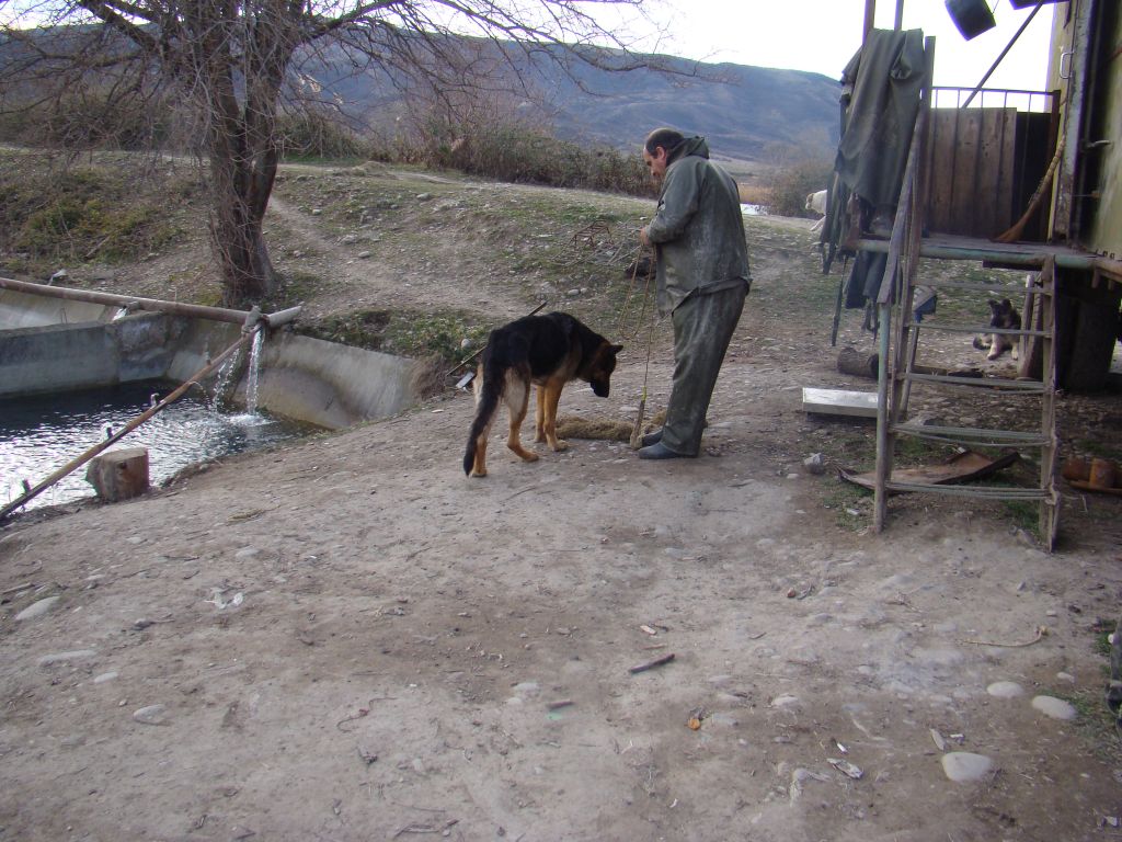 Vasiliy preparing to catch a fish