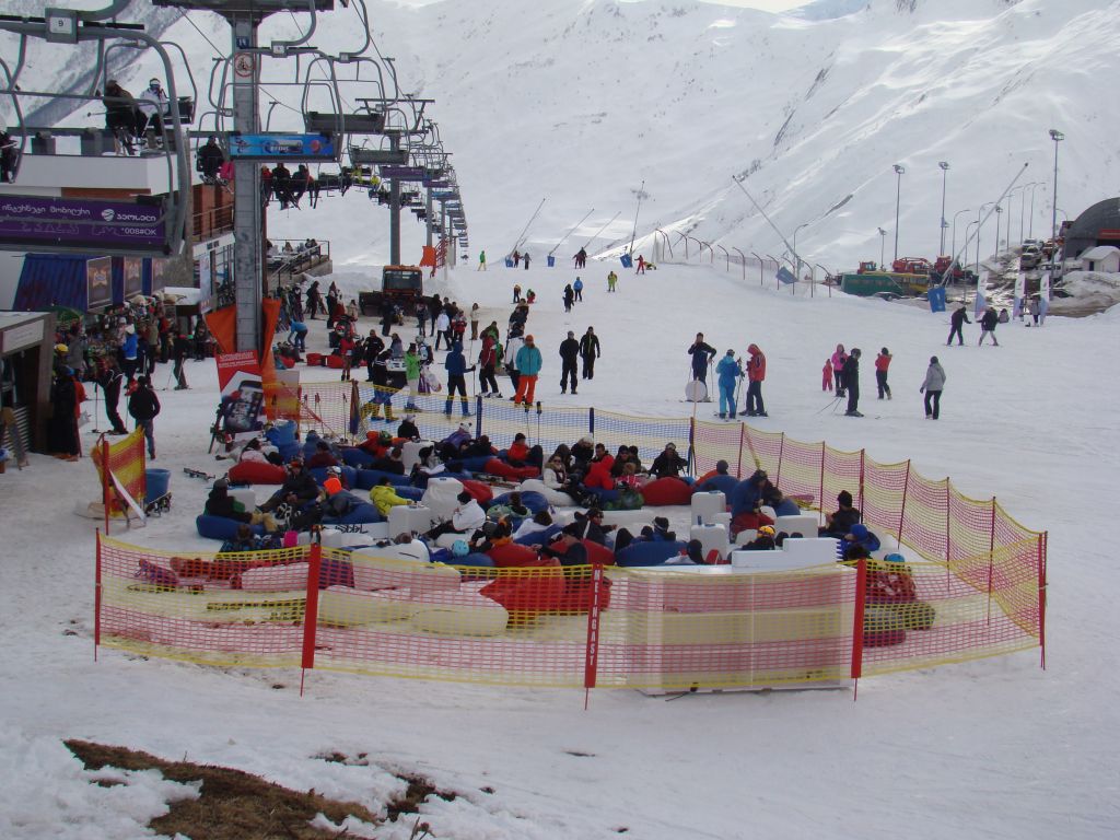 Rest area at Gudauri skiing slopes