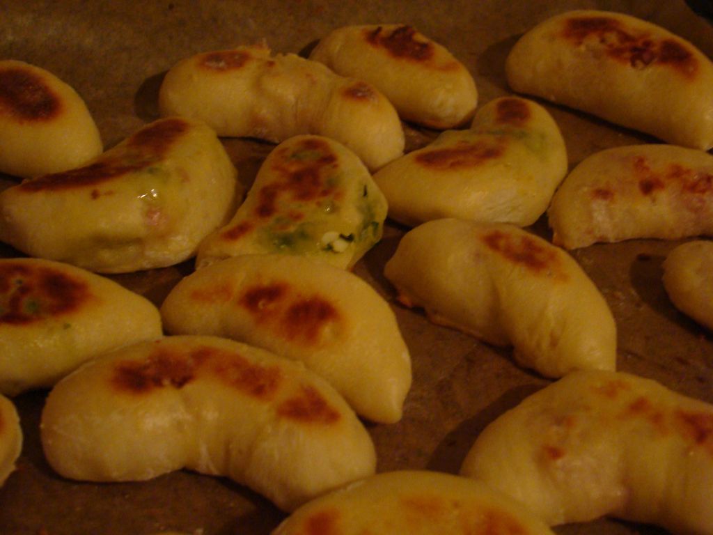 Freshly baked pirozhki just from oven