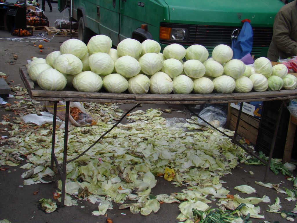 Cabbages for sale at Tbilisi market