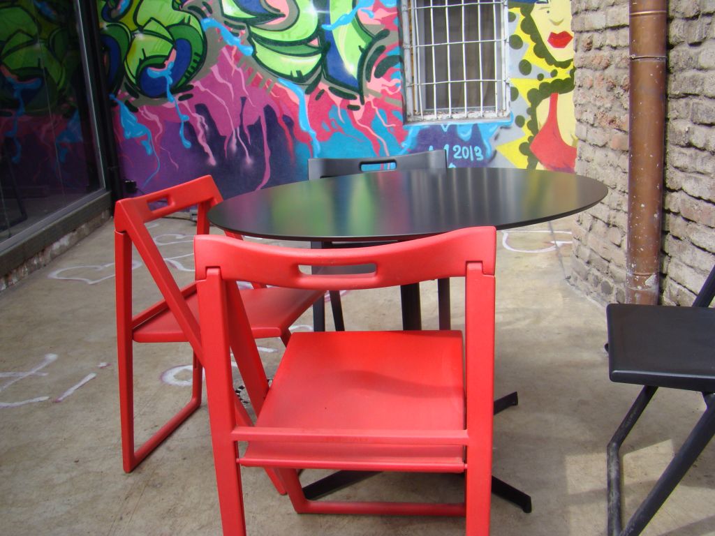 Colourful chairs at Factory 27