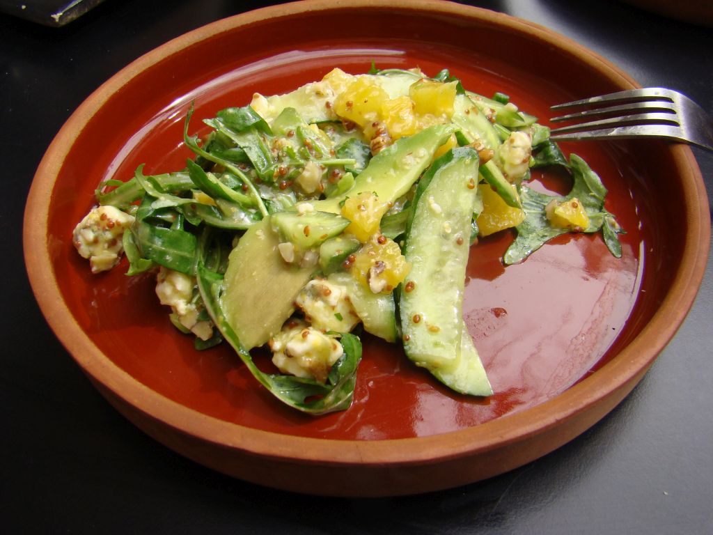Avocado salads with blue cheese