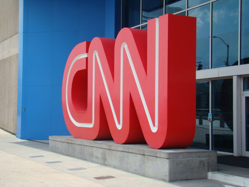 CNN logo at CNN Center in Atlanta, Georgia
