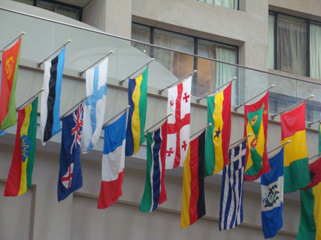 Flags of all Nations inside CNN Studio