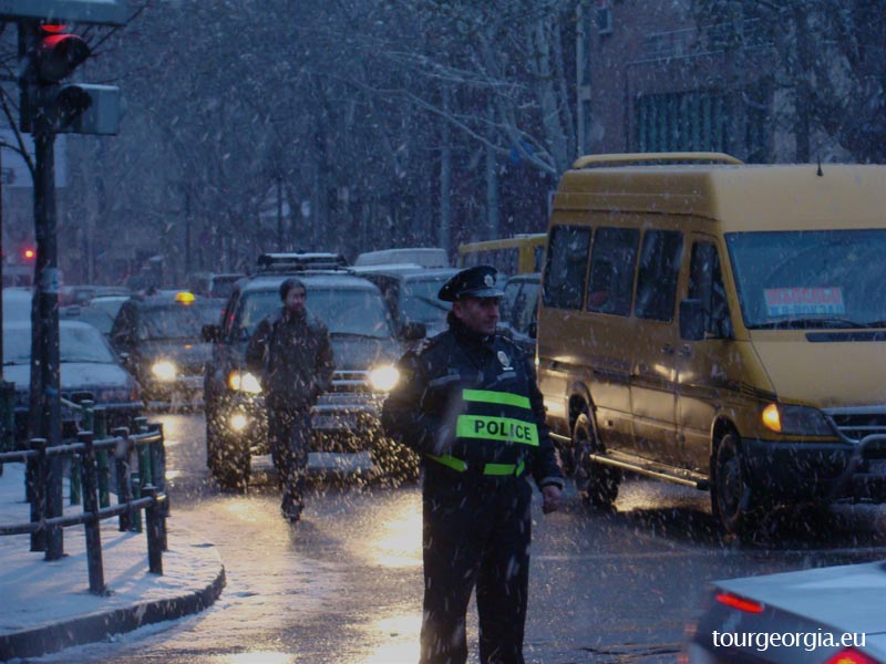 Police patrol in Tbilisi streets