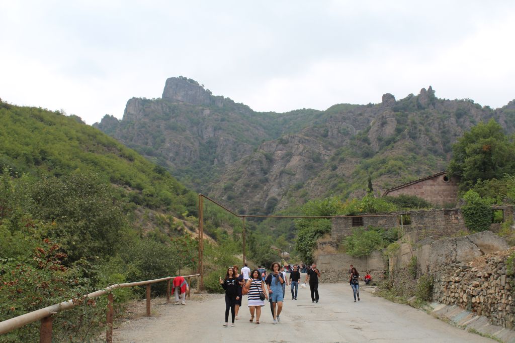 Uphill road leading to monastery complex