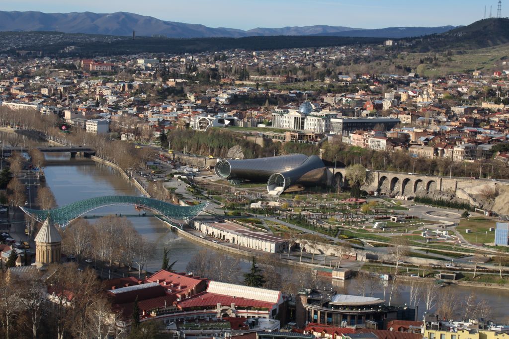 Viev from Narikala footsteps to Tbilisi city
