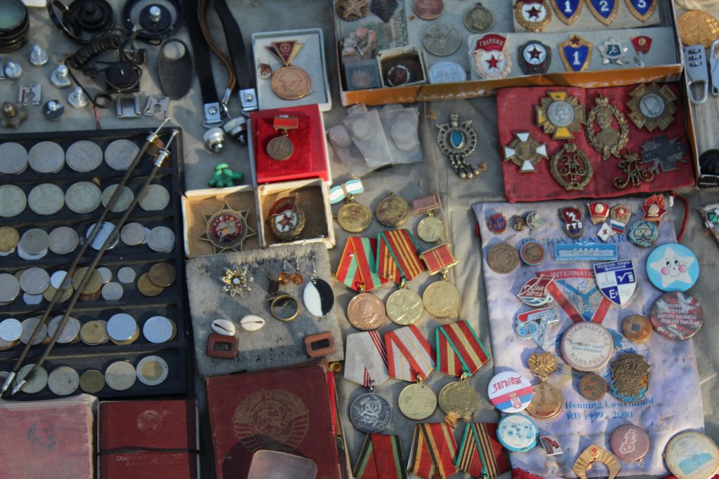 Soviet medals for sale at Dry Bridge market