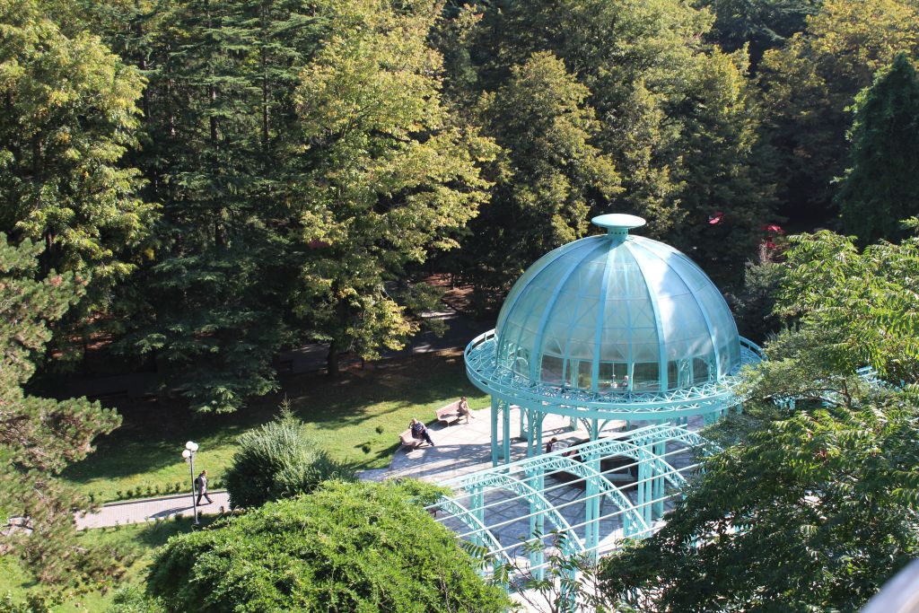 Glass dome house in Borjomi Mineral water park