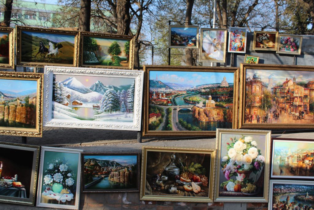 Paintings for sale at Dry Bridge's Flea market