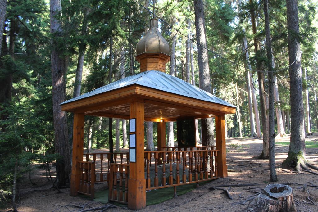 Wooden temple on site