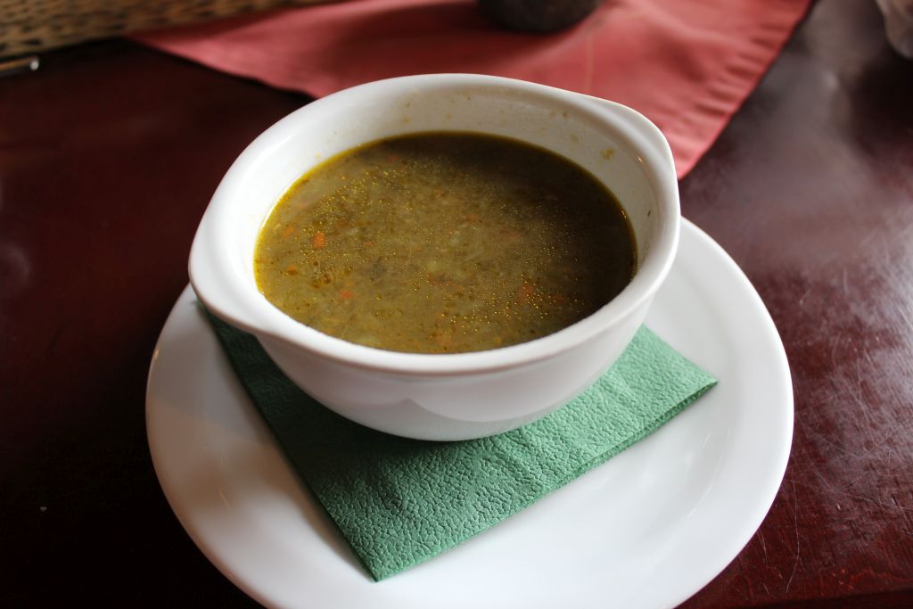 Sorrel soup with pearl barley