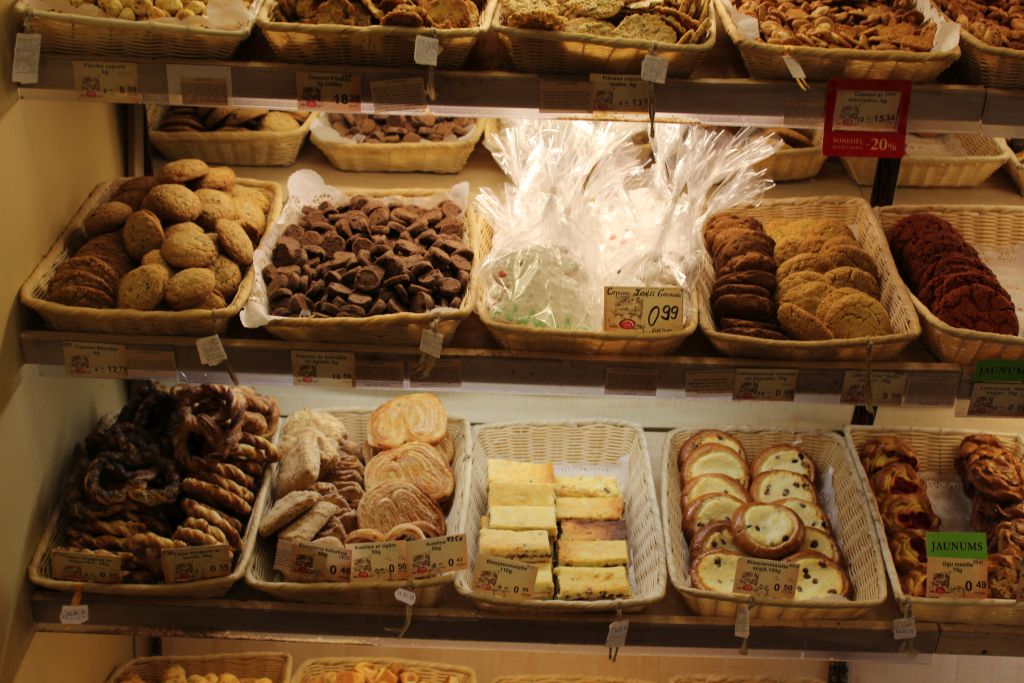 Cookies and Bun for sale at Lāči bakery