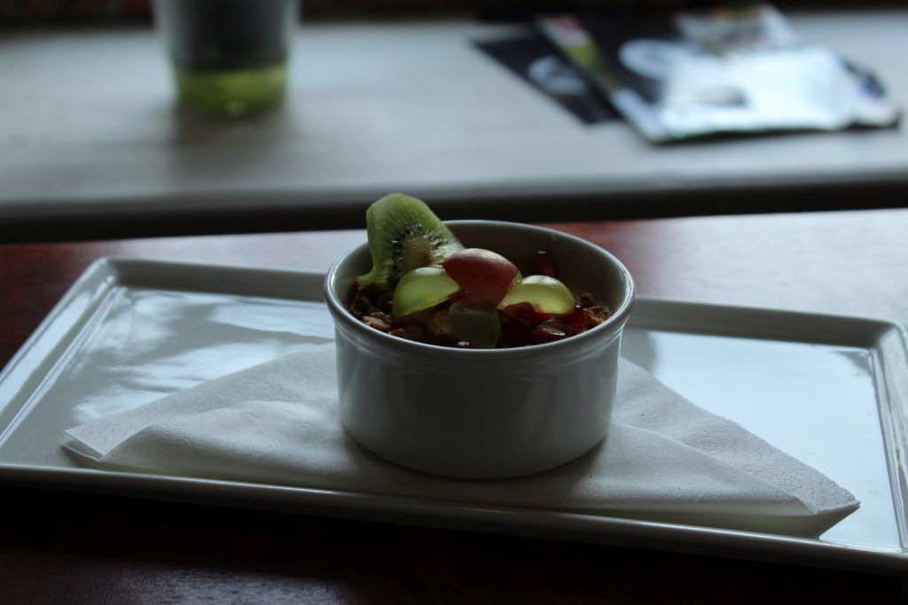 Creme Brulee served with berries 