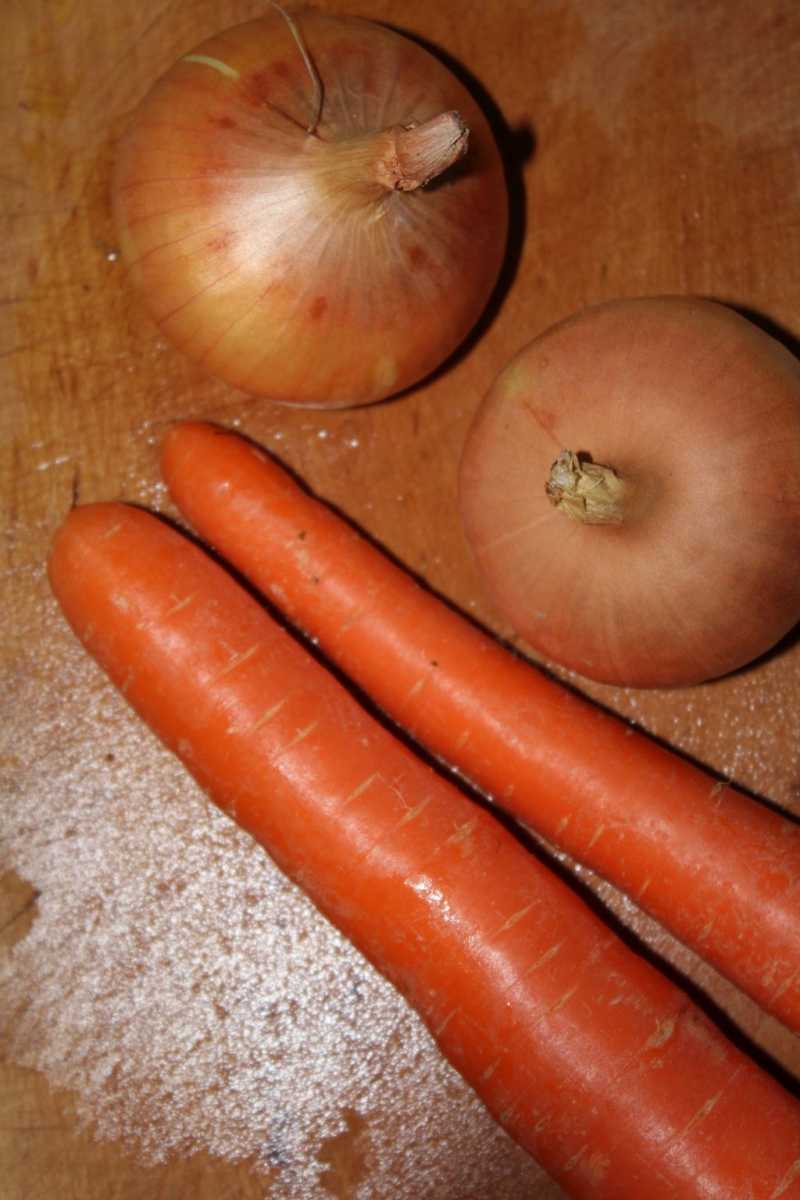 Take two onions and two carrots