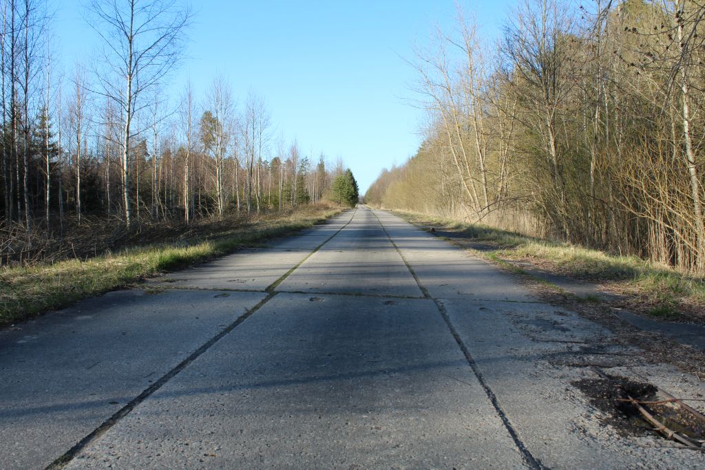 Concrete slab road heading to Skrunda - 1