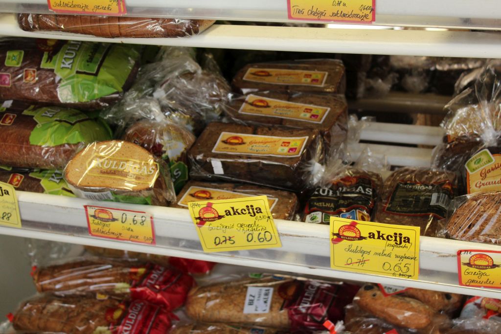 Latvian bread for sale at "Kukulītis" store