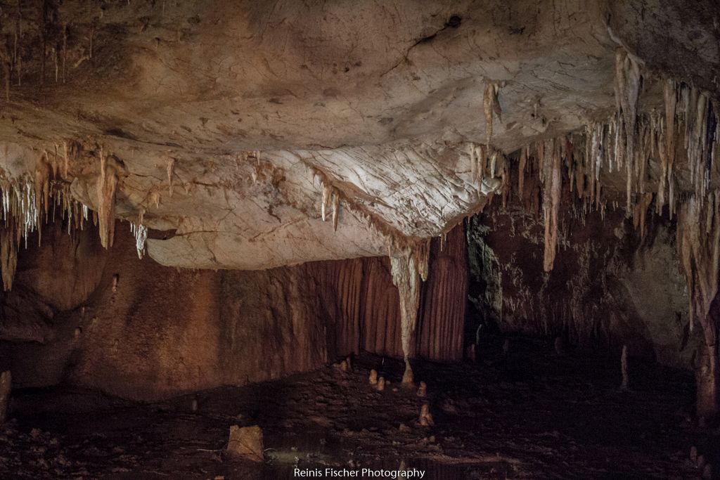Stalactites inside Prometheus cave near Kutaisi