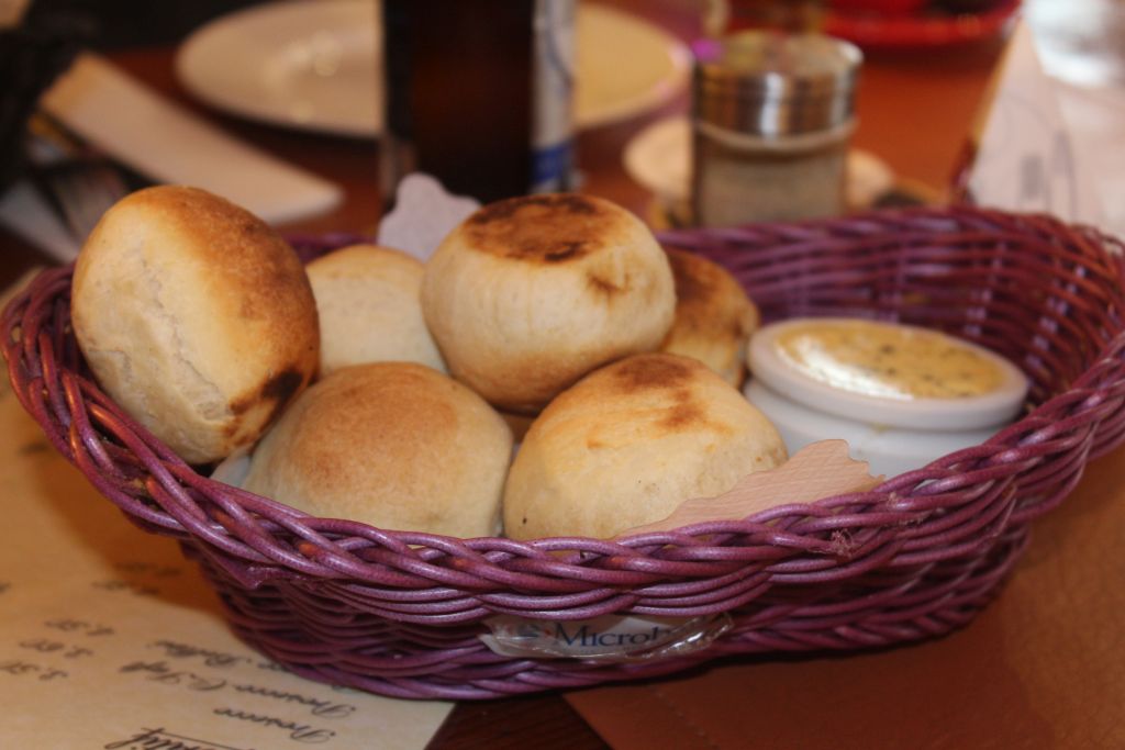 Bread served with garlic butter