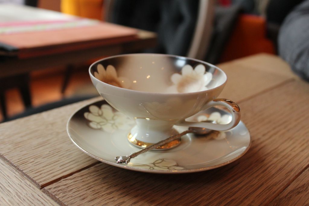 Porcelain cups at First Flush Tea Room