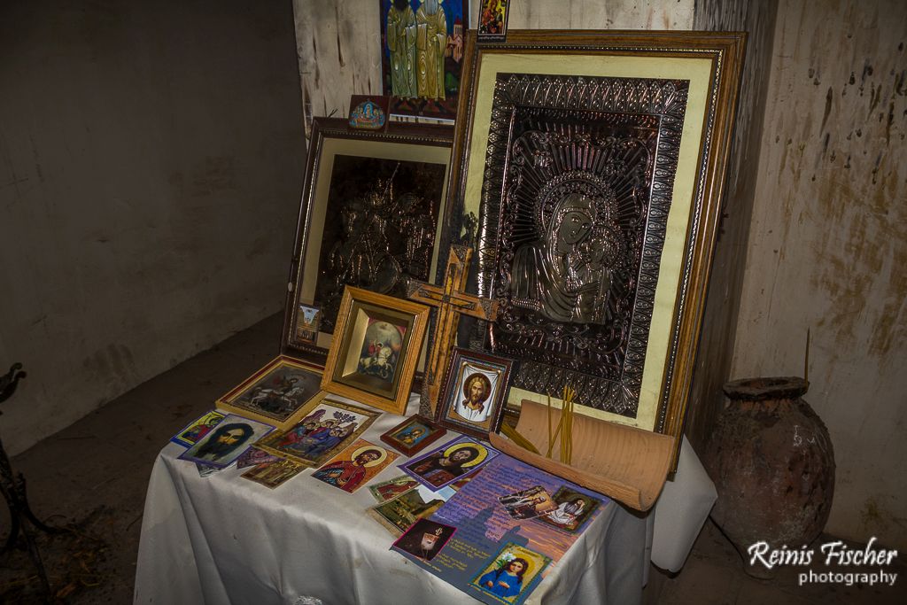 Prayers corner inside Dzveli Shuamta church