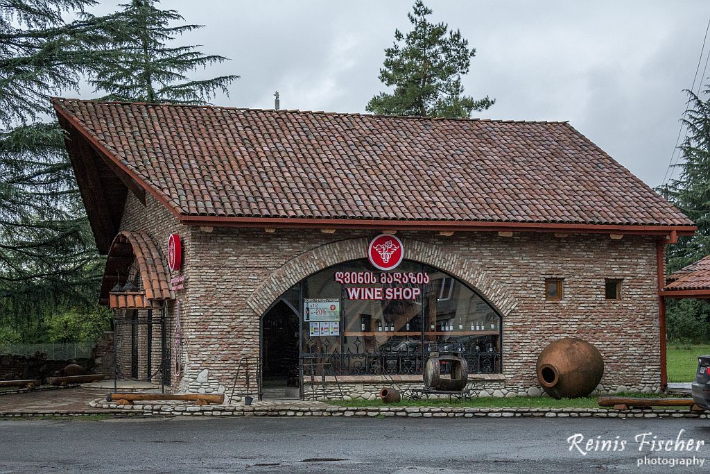Wine shop at winery Khareba