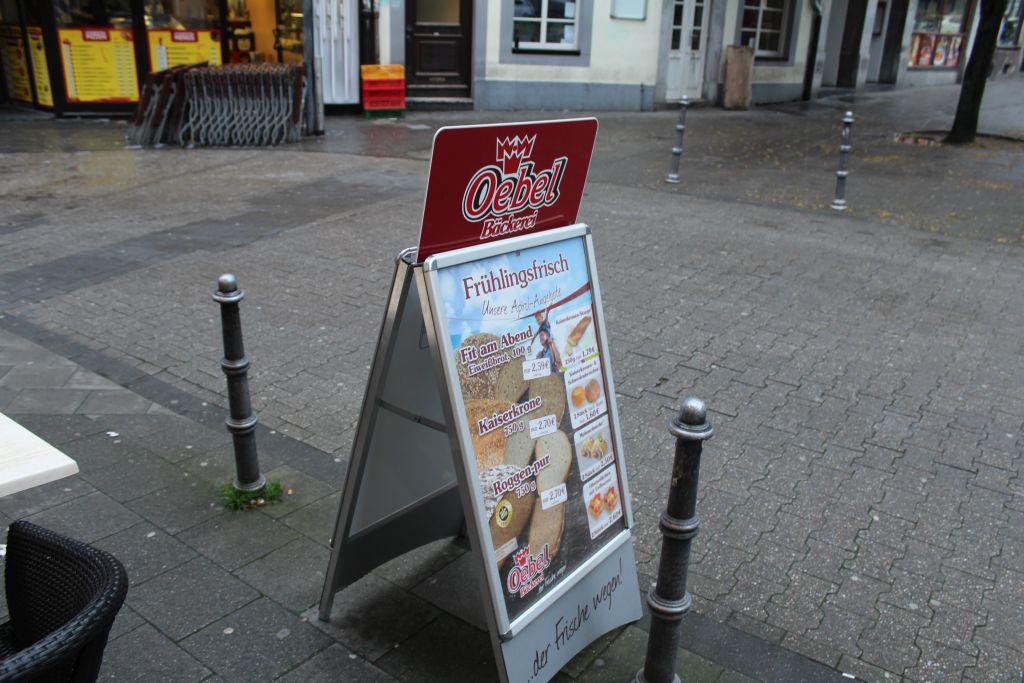 Signboard at Oebel Backerei