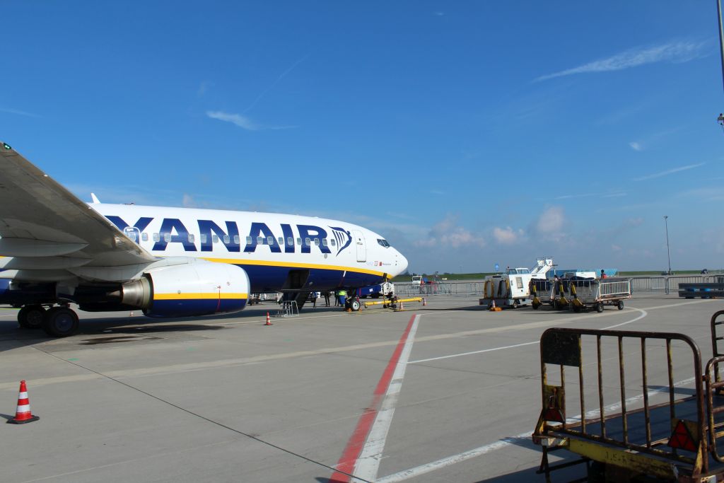 Ryanair air plane at Frankfurt Hahn airport