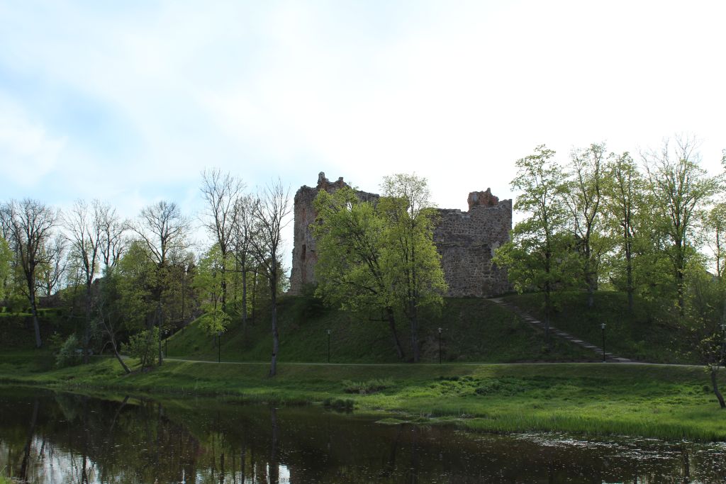 Dobele castle ruins iew from the distance