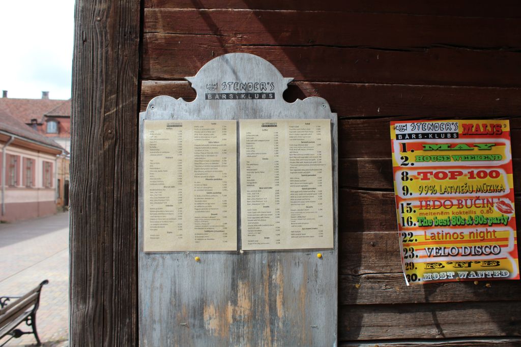 Menu desk at Stender's