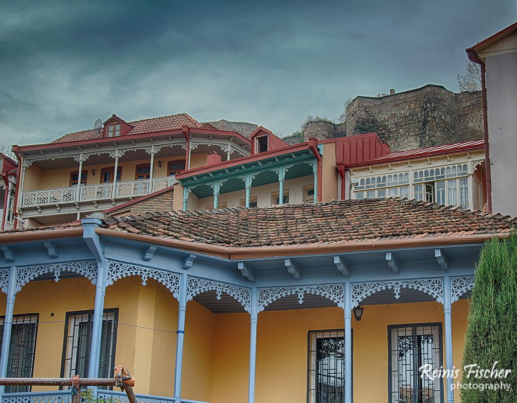 Wood carved balconies in Tbilisi