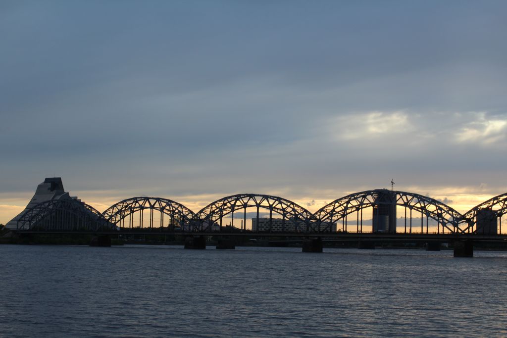 The Iron Bridge and National Library of Latvia